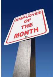 sign with employee of the month