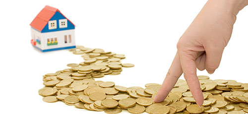 Last Will Bequests house with fingers walking on coin path