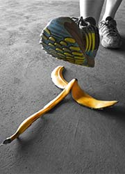 shoe and banana peel