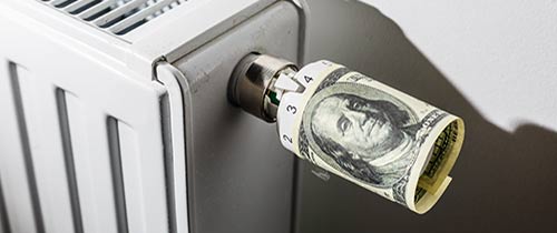 heating thermostat with money