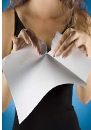 woman tearing contract