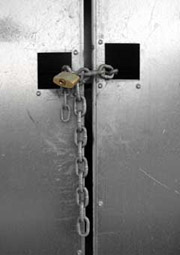 chain and padlock on door
